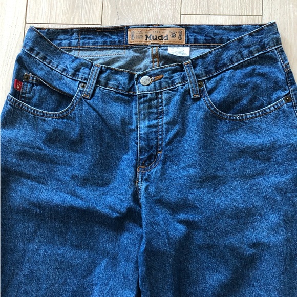 Y2K Mudd Flare Bell Bottom Floral Patch Jeans Size 11 - Picture 11 of 16